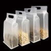 Reusable Clear PET Stand-up Pouch with Zipper & Handle for Dry Food Storage