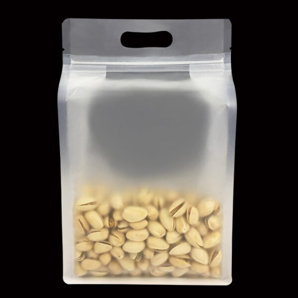 Reusable Clear PET Stand-up Pouch with Zipper & Handle for Dry Food Storage