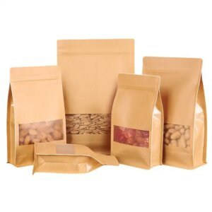 flat bottom kraft paper pouch 1