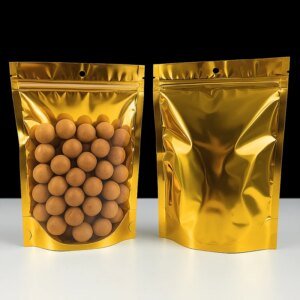 gold metallic mylar stand up pouch 1