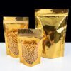 transparent golden ziplock snack pouches 2
